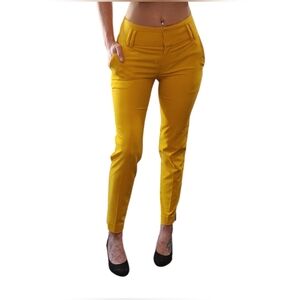 NWT-New York & Company ladies Ankle Pants - Sz 0 Color Mustard Yellow.